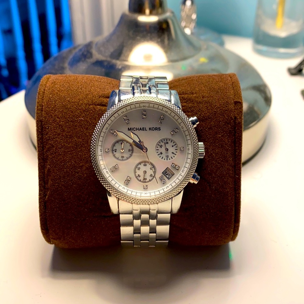 Michael Kors Mother of Pearl chrono date watch